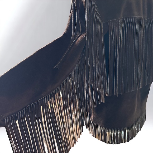 1970s Joo-Kay Chocolate Suede Fringe Leather Jacket - Picture 6 of 10